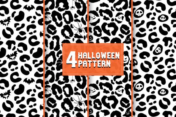 4 Halloween Patterns - Leopard Halloween