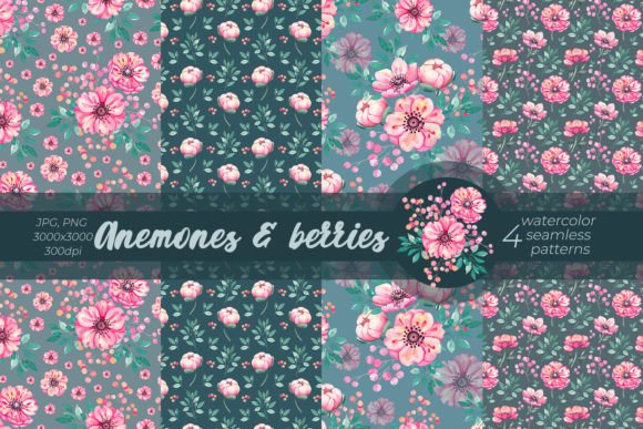 Anemones Berries Watercolor Patterns: A Practical Guide for Designers and Makers