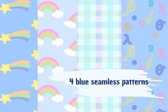 Blue Seamless Patterns Digital Papers: Versatile, Print-Ready Designs for Creative Projects