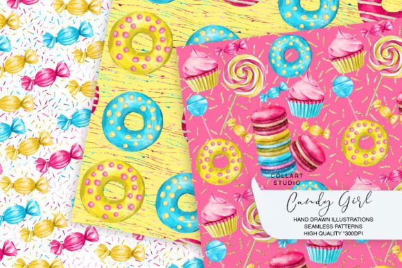 Candy Seamless Patterns, Digital Paper
