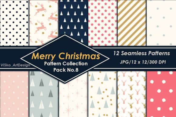 Christmas Seamless Patterns Set Pack 8