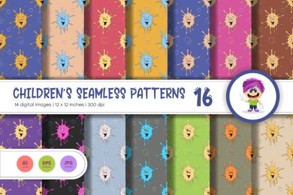 Cute Baby Seamless Patterns 16: Playful, Print-Ready Designs for Every Baby-Centric Project