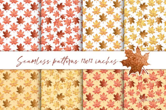 Maple Leaves. Autumn Seamless Patterns