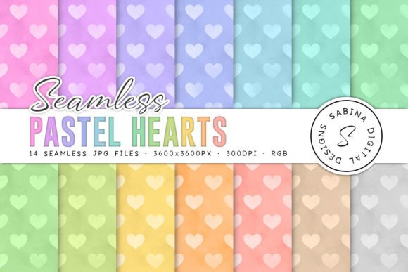 Pastel Hearts Seamless Patterns