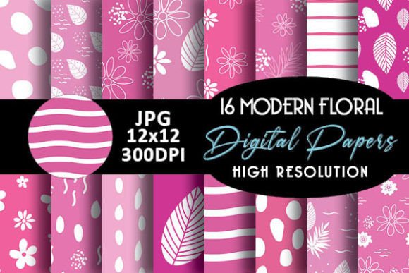 Pink Abstract Modern Floral Patterns