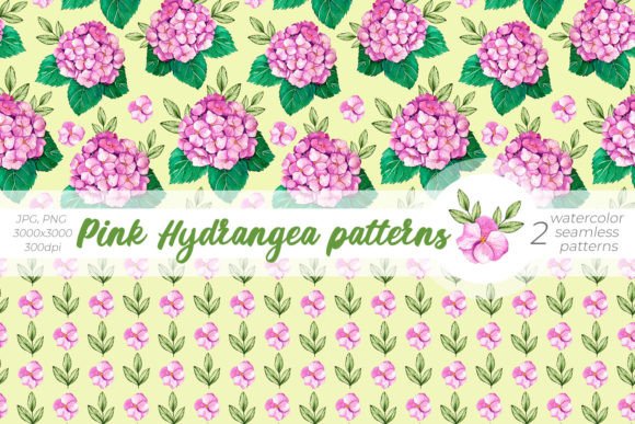 Pink Hydrangea Patterns PNG & JPG