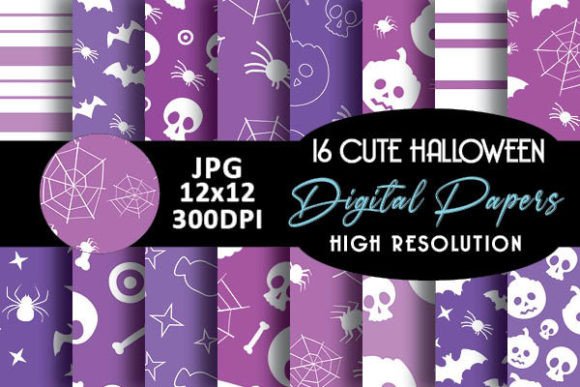 Purple Cute Halloween Patterns: A Practical Review of 16 Premium Digital Papers