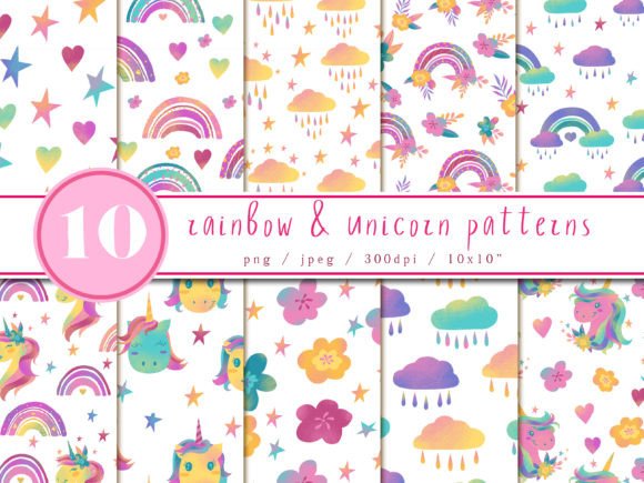 Rainbow Unicorn Digital Papers Patterns: Creative Fuel for Modern Designers and Entrepreneurs