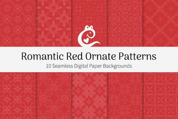 Romantic Red Ornate Patterns: Elegant, Seamless Digital Paper for Meaningful Creative Projects