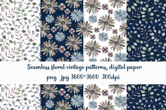 Seamless Floral Vintage Patterns: Timeless Design, Instant Digital Access