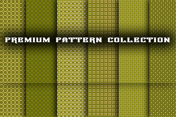 Set of Bright Green Colored Patterns