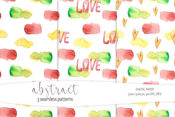 Watercolor Abstract Seamless Patterns